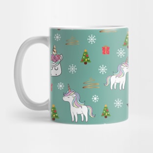 Unicorn face mask, Merry christmas face mask, Christmas unicorn face mask. Mug